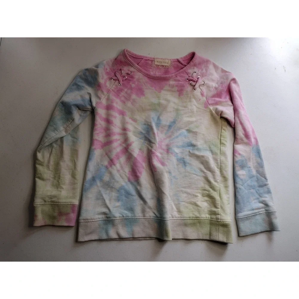 Kids Tie Dye Sweatshirt Jogger Pants Set Lace Up Neck Size 8‎